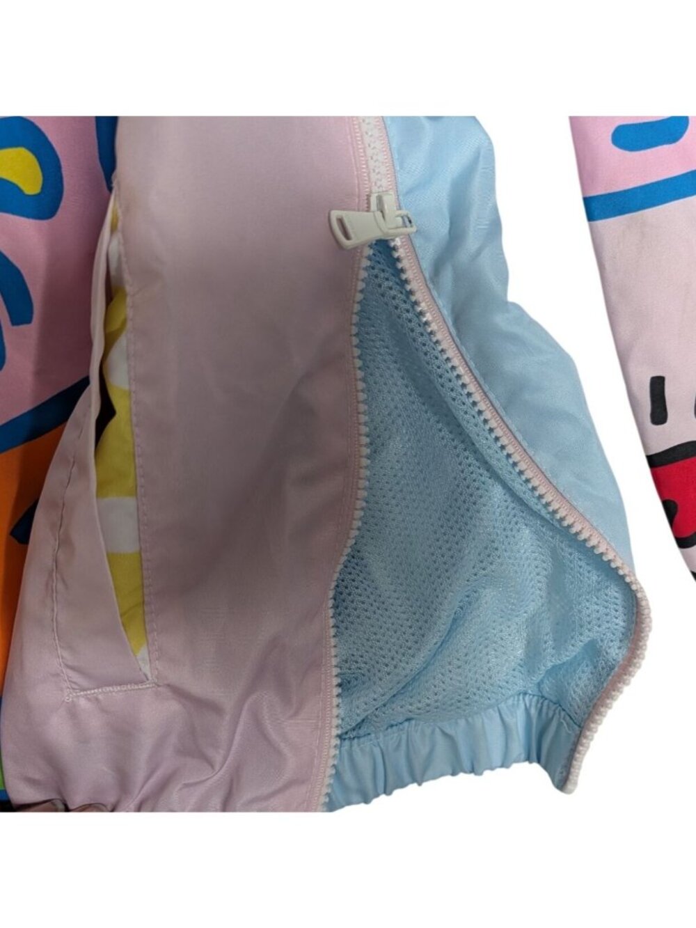 Members Only X Keith Haring Colorful Graffiti Zip Hooded Windbreaker Jacket Smal - Picture 9 of 16